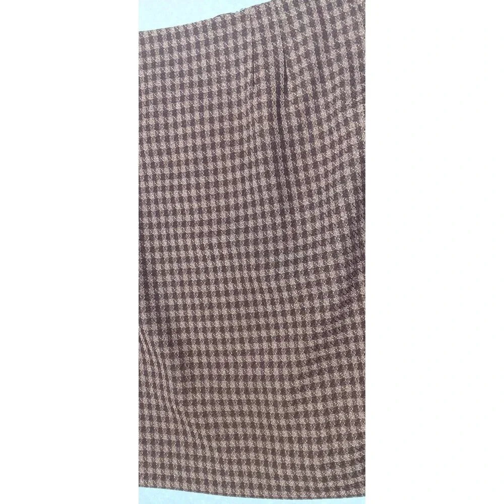 Vintage Travis Ayers Pencil Skirt Size 12 Brown Checkered Plaid Academia Career